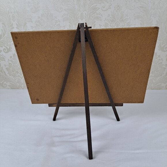 Birds in Flight, Copper on Wood with Wooden Easel or Wall Hanging Vintage - Picture 10 of 14